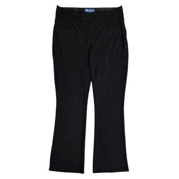 Democracy Ab Solution Black Pull On Ponte Boot Cut Pants Pockets Tummy Control - Picture 1 of 10